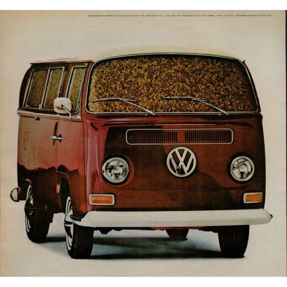 1968 Volkswagen Station Wagon with Whitewalls Vintage Print Ad (L2) - Picture 2 of 3